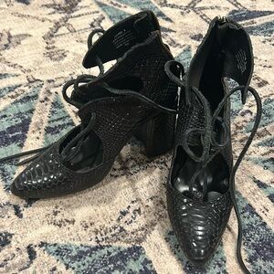 Freebird Lace Up Heeled Booties